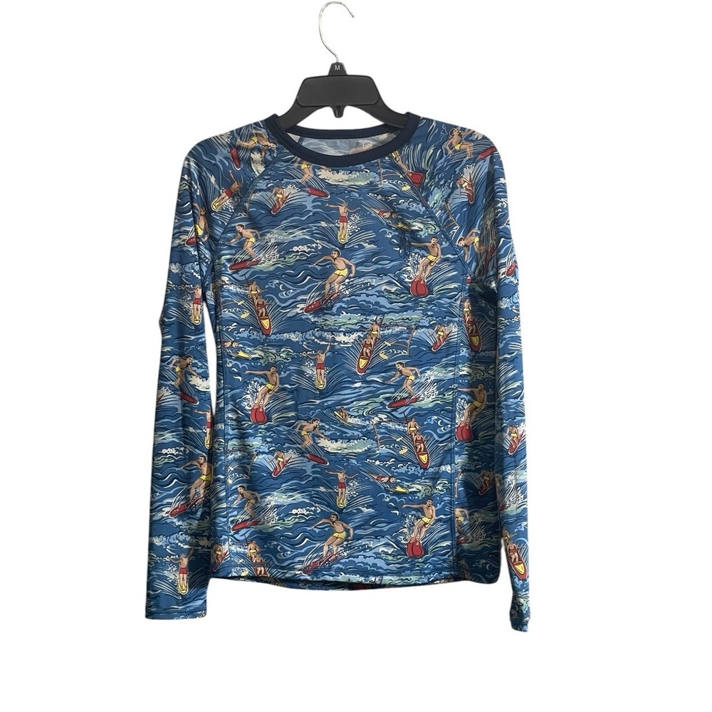 Polo Ralph Lauren Boys XL Performance Rash Guard Shirt All Over Surfer Print